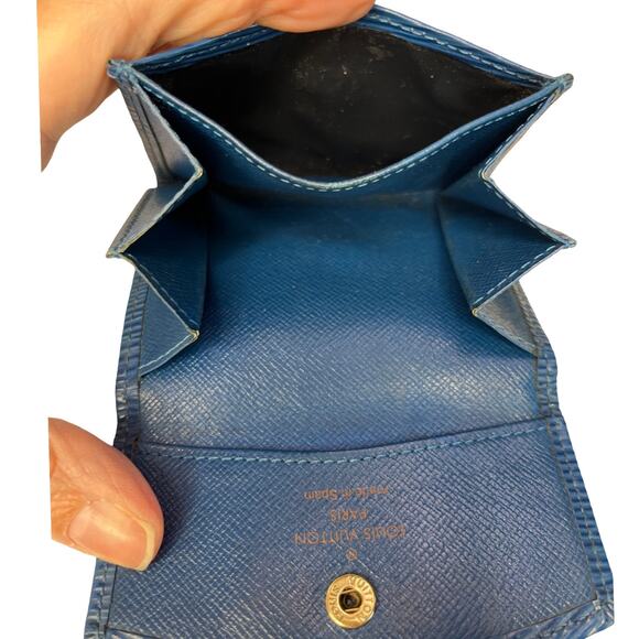 Louis Vuitton Epi Toledo Blue Viennois Wallet 1996 Made in Spain - Picture 8 of 15